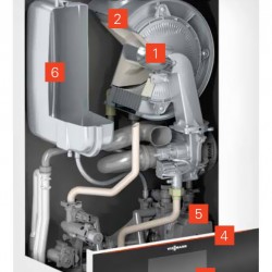 Viessmann Vitodens 200-W 25kW. cu afisaj de 3.5" si boiler bivalent Vitocell 300 litri (Z030680)